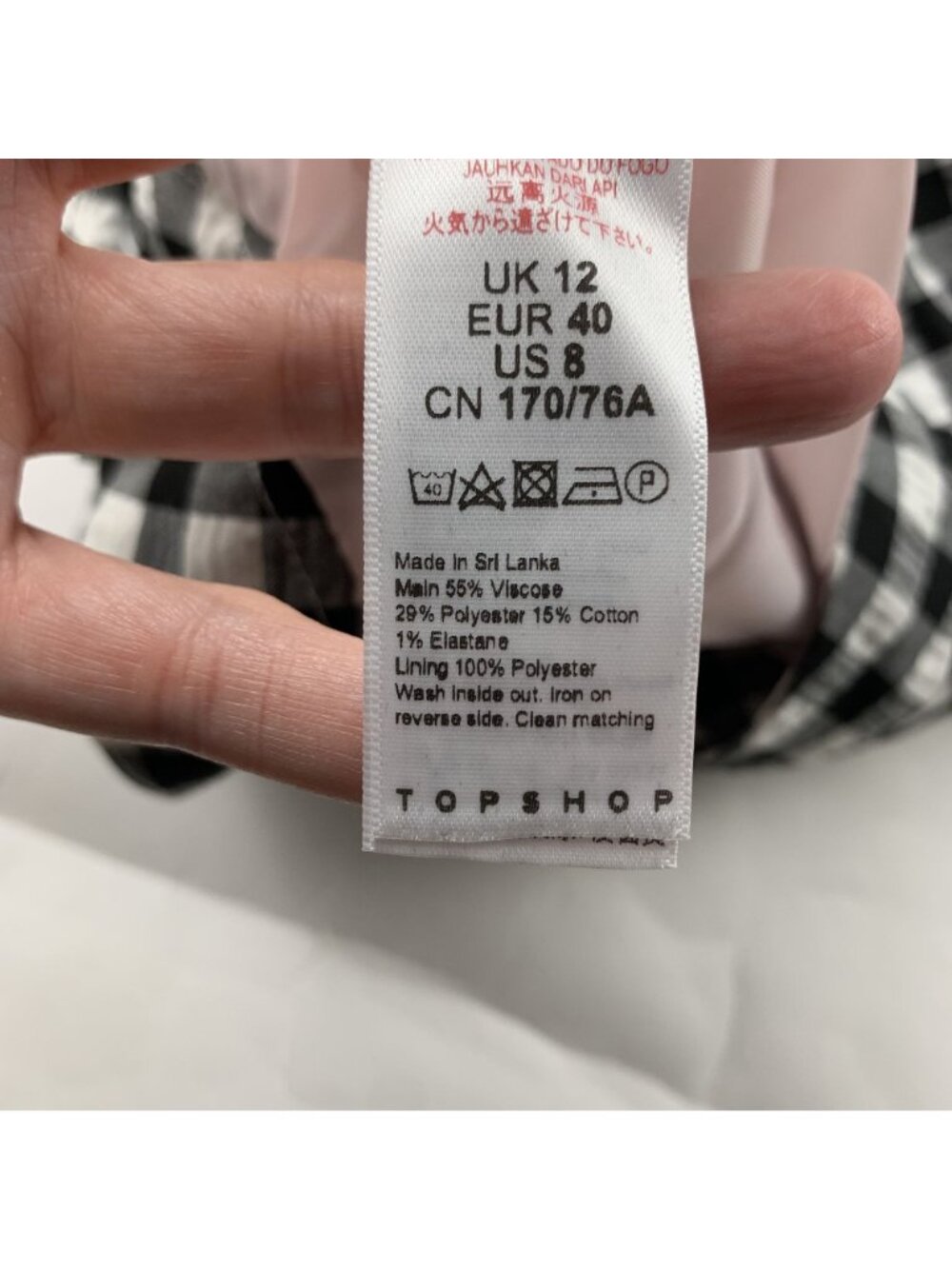 Topshop Black White Gingham Checkered Mini Skirt 8 - Picture 5 of 7